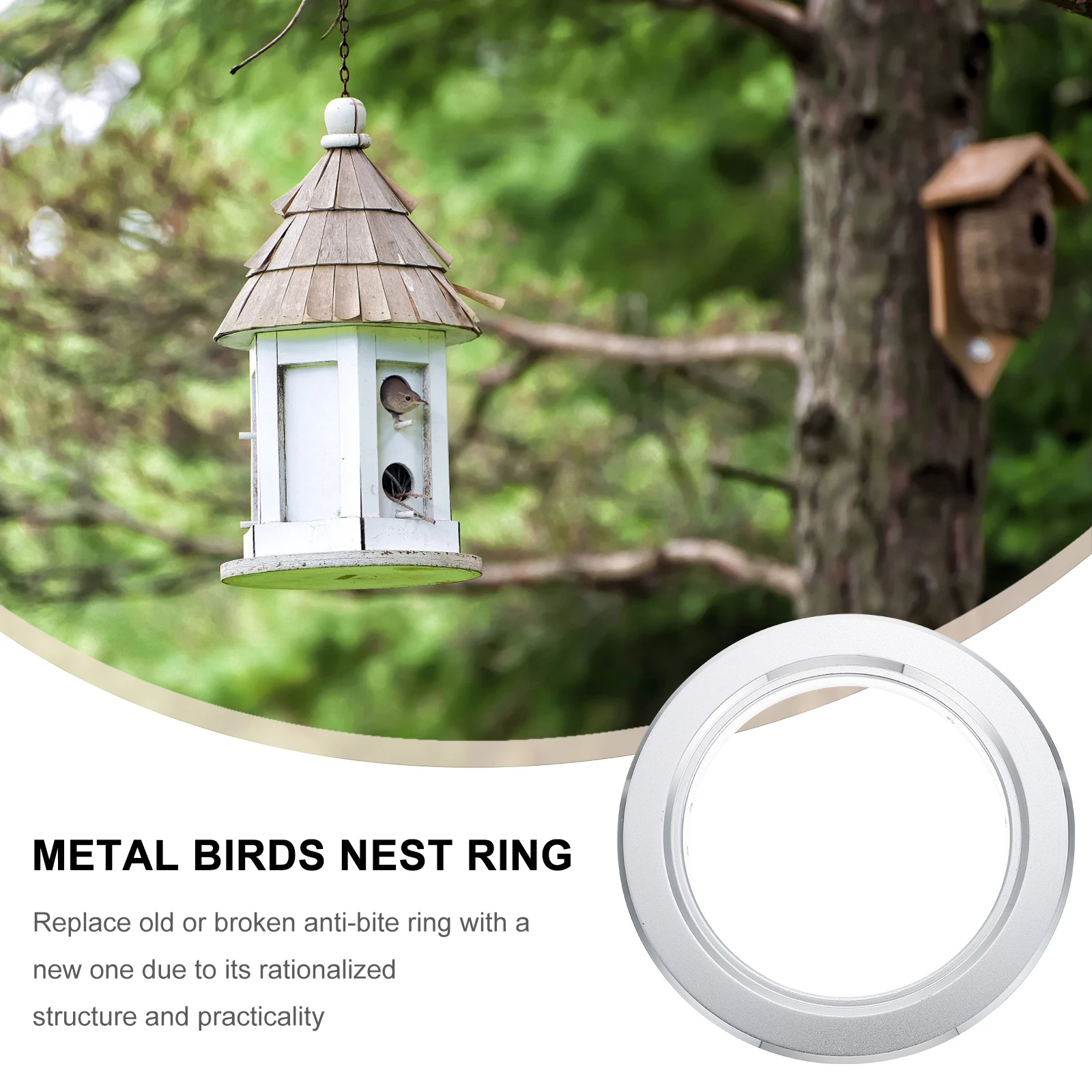 

Nesting Anti-bite Bird Door Ring Birdhouse Hole Cover Breeding Box Metal Cage Supplies Parrot Accessories Practical Replacement
