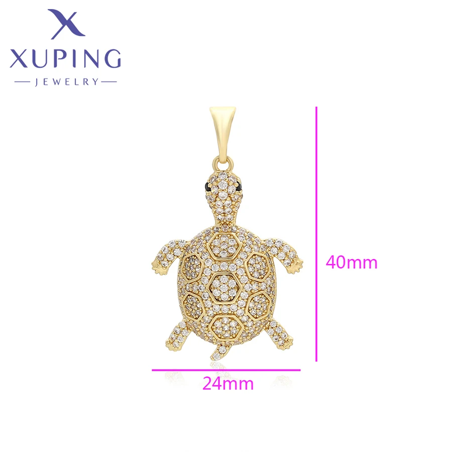 Xuping Jewelry New Trendy Animal Copper Alloy Подвеска черепахи Charms Necklaces with Stone for Women Party Gift X000890693