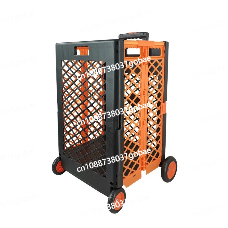 grid trolley cart folding truck portable shopping storage mobile car with wheel hub