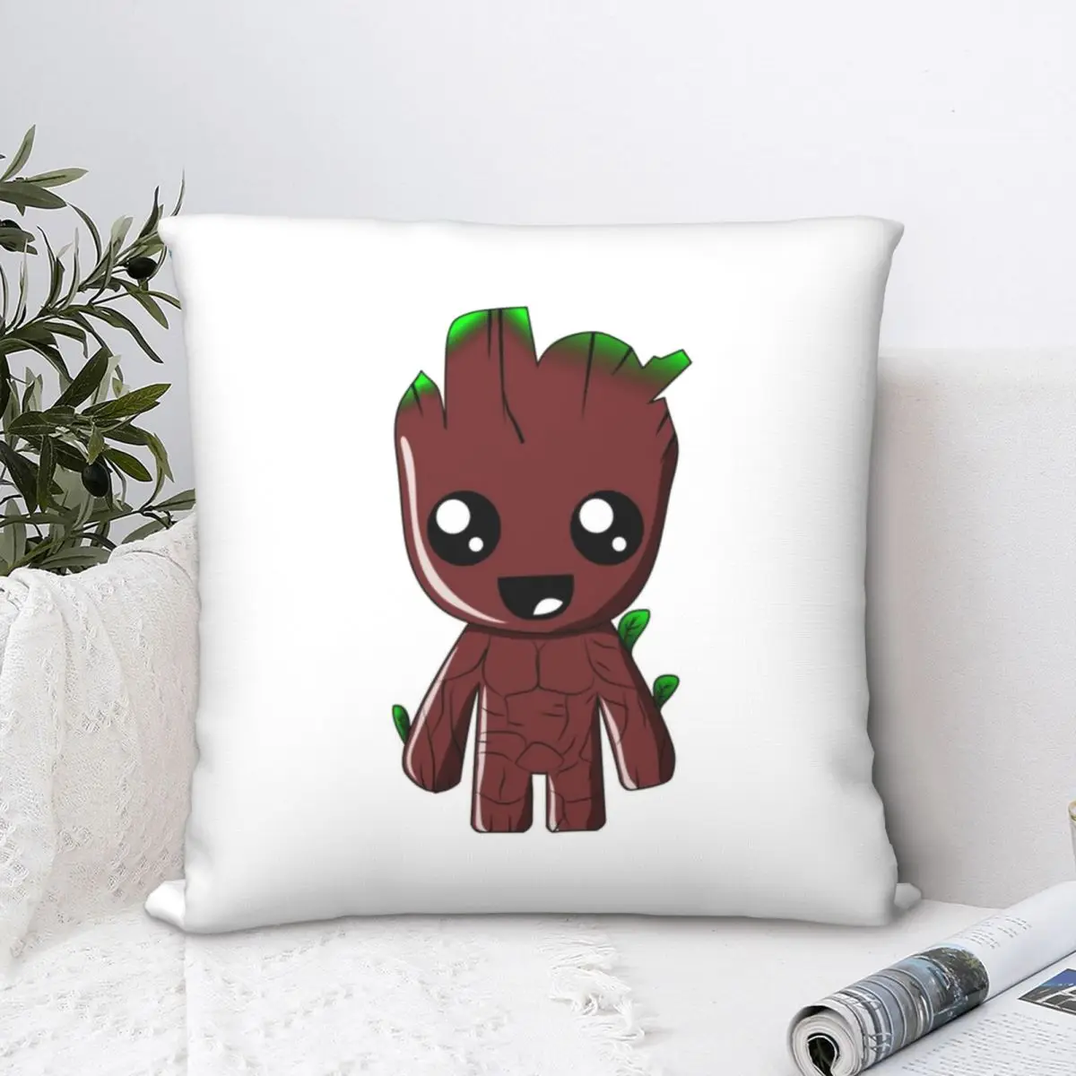 Groot Baby Square Pillowcase Polyester Pillow Cover Velvet Cushion Decor Comfort Throw Pillow For Home Sofa