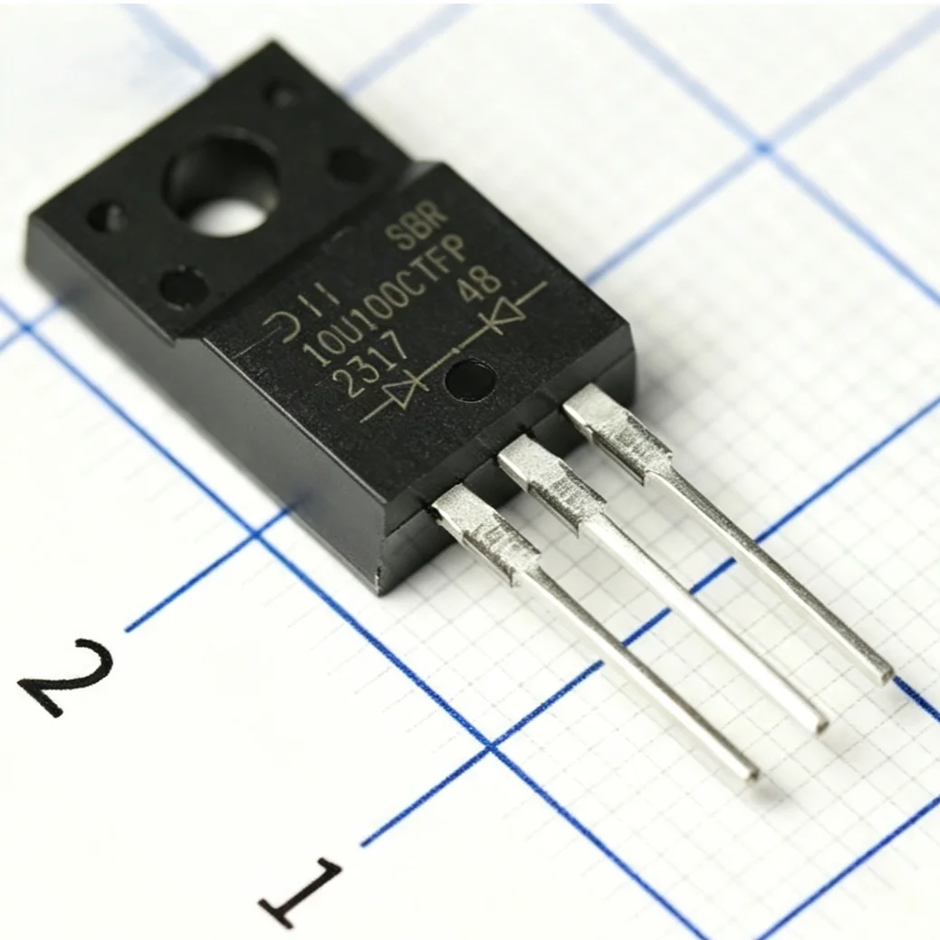 10PCS SBR10U100CTFP 100V 5A ITO220AB-3 TO220F 670mV@5A 1Pair Common Cathode NEW Original Super Barrier Rectifier DIODE ARRAY SBR