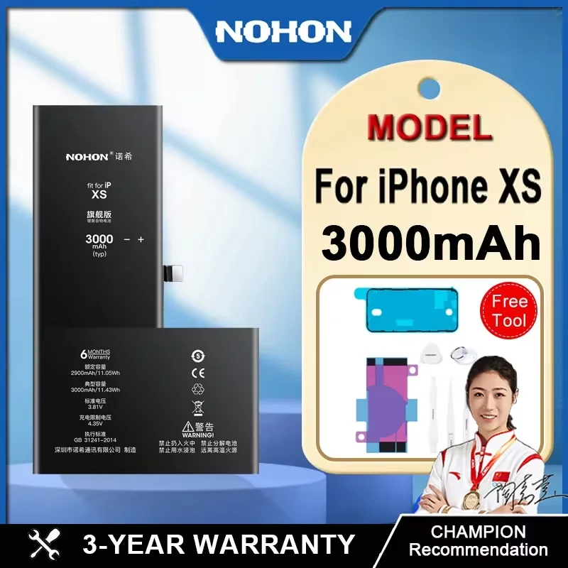 

NOHON High Capacity Battery For iPhone XS iPhone 11 iphone 11pro iphone12 12pro Replacement 3000mah Bateria with Free tools