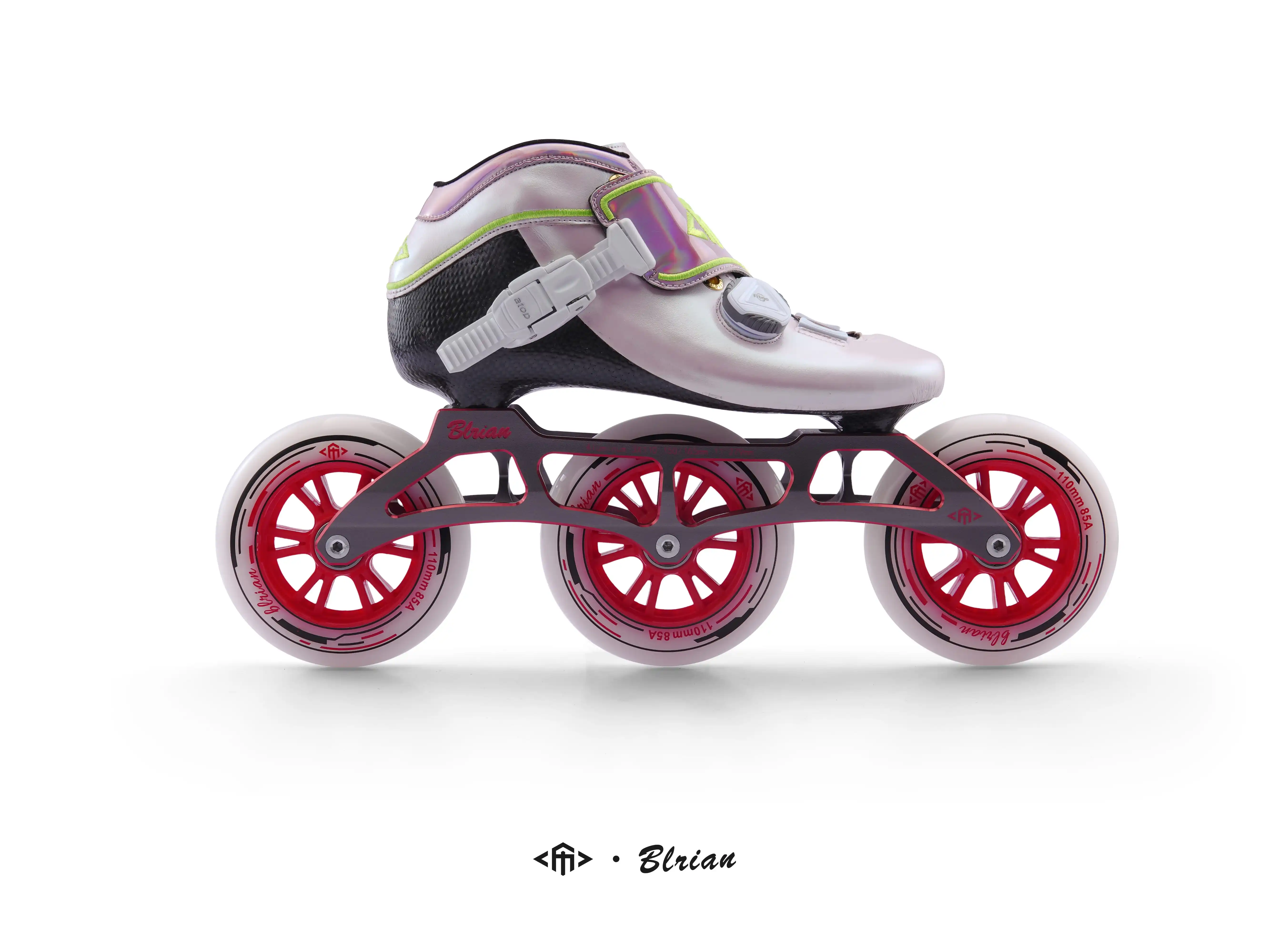 3 Wheels Carbon Fiber Aluminum Alloy Frame Speed Skates Blue White Red Black Pink Roller Shoes Skates Speed Microfiber Rolling