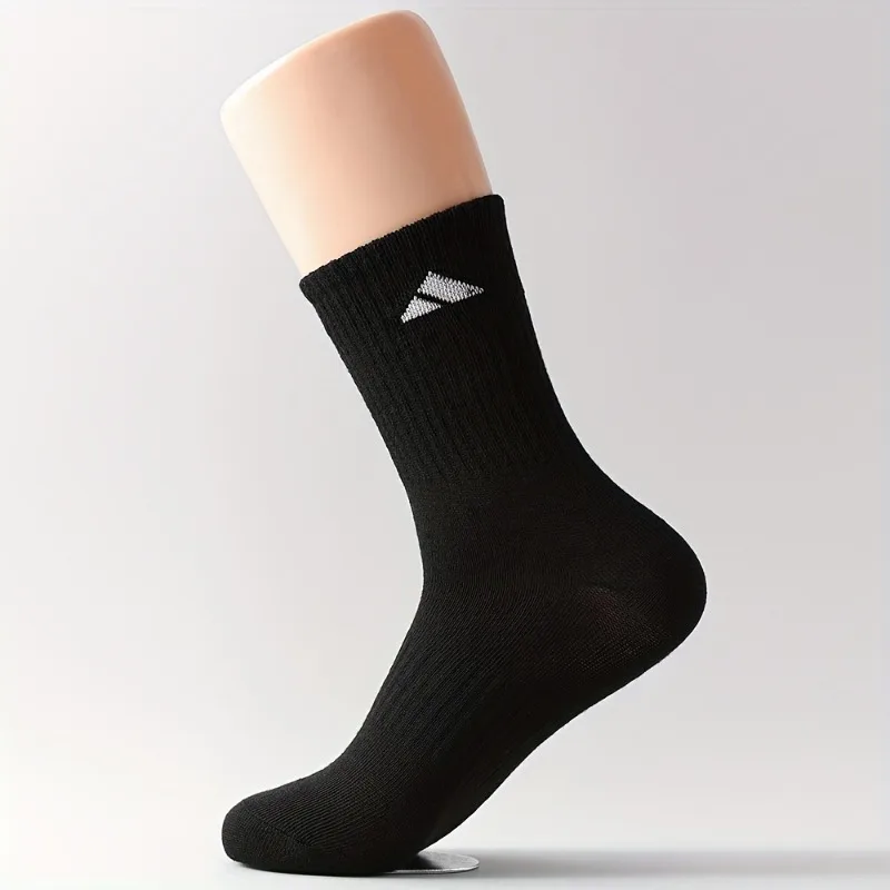 Men's Athletic Crew Socks 20Pcs/10Pairs, Black & White Breathable Sport Socks, Cushioned Comfort Socks for Running, Gym & Daily view 5