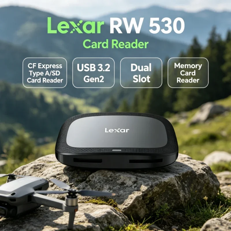 Lexar CFexpress Type A / SD Memory Card Reader RW530 Dual Slot USB 3.2 Gen2 CFA Max 900MB/s SD Card Reader