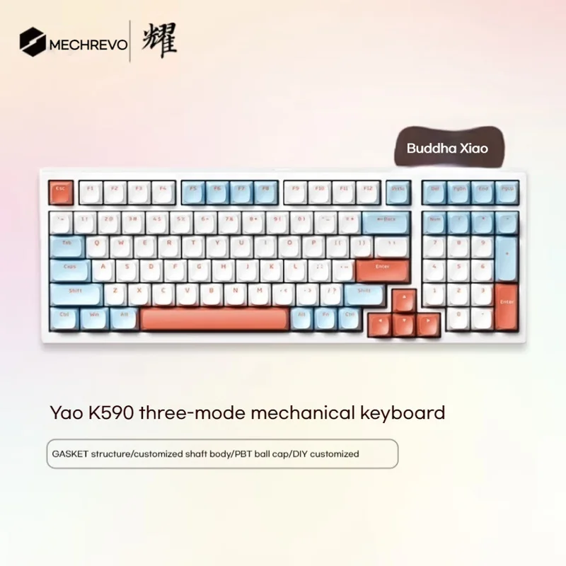 

Mechevo Yao · K590 Dawn Three Mode Mechanical Keyboard 99 Key Rgb Light Effect Full Key Hot Plug Type-C Interface Desktop Tablet