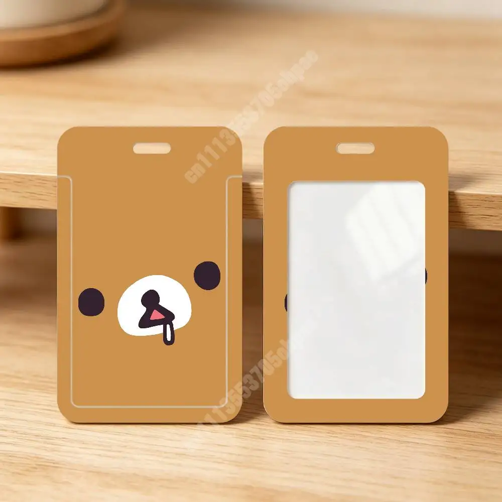 Cute R-RilakKuma K-KorilakKuma Plastic Card Holder Staff ID Card Clear Transparent Campus Access Name Tag view 5