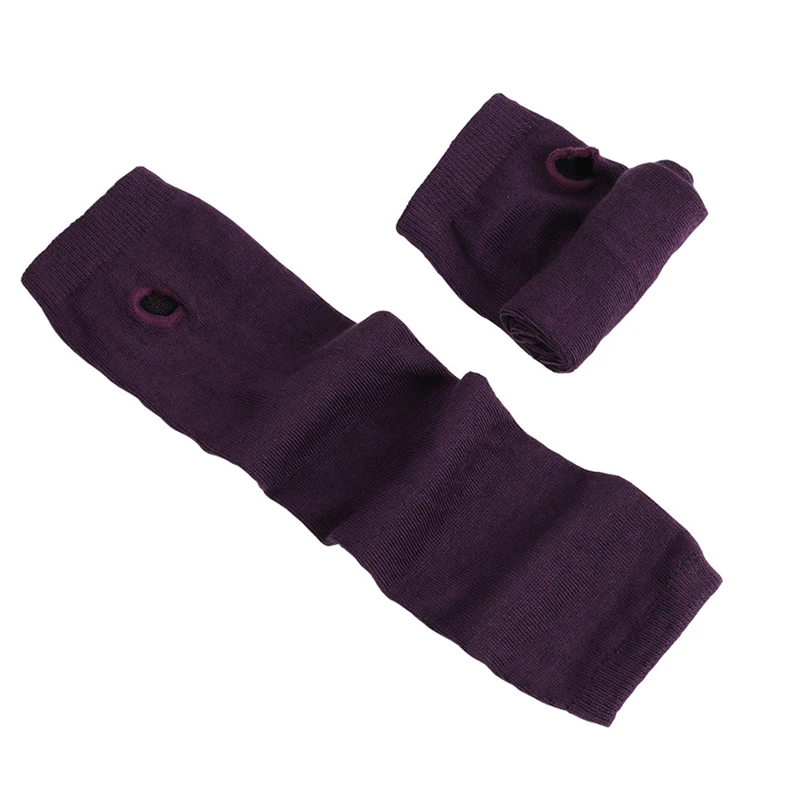 1 Pair Warmer Knit Mittens Women Gloves Long Fingerless Gloves Work Fashion Striped Elbow