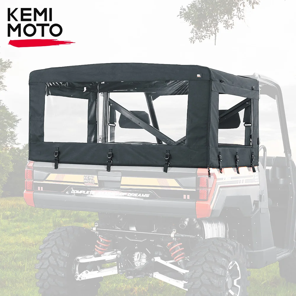 

KEMIMOTO UTV Rear Camper Top Canvas Cover Compatible with Polaris Ranger 570 / XP 900/1000 / XP 1000 / Crew XP 1000 2013-2024