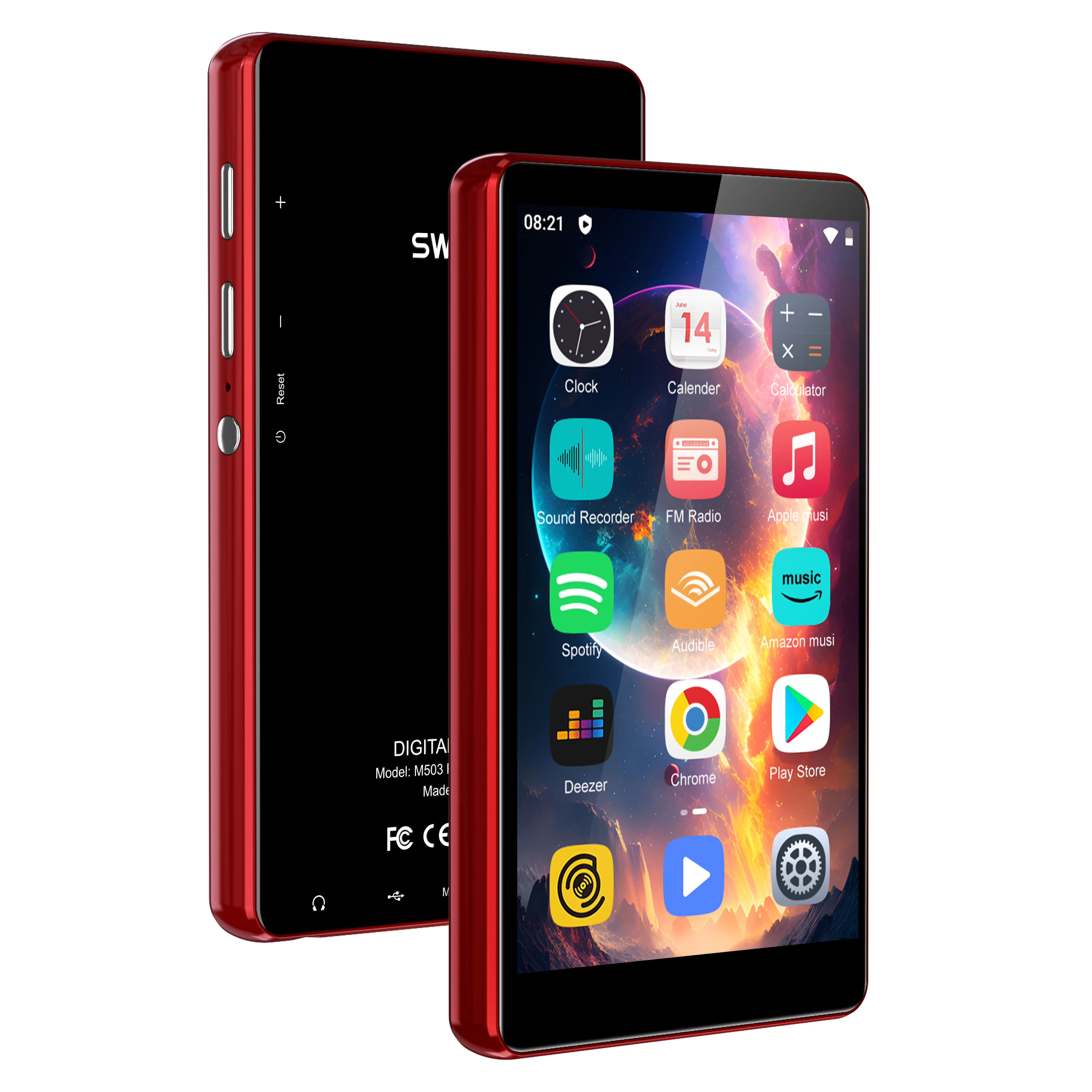 

Reproductor de MP3 Android 9.0 de 80 GB (16 GB + 64 GB) con Bluetooth y WiFi, 4,0 pulgadas con parlantes, radio FM, libros elect