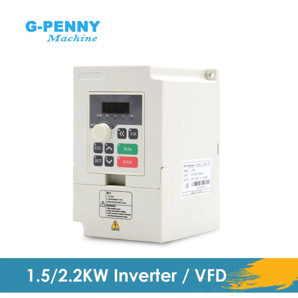 G-Penny Machine110v / 220v 1.5kw VFD Variable Frequency Drive 2.2kw Inverter Motor Speed Control 0-1000Hz  Frequency