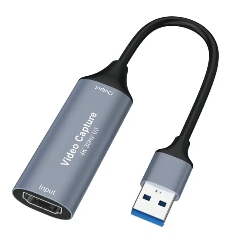 [NEW!】 Game Audio Adapter 4K 30FPS Video Capture Card, To USB 3.0 Cam Link Low-Latency Driver-Free 1080P@ 60Hz Capture Device B