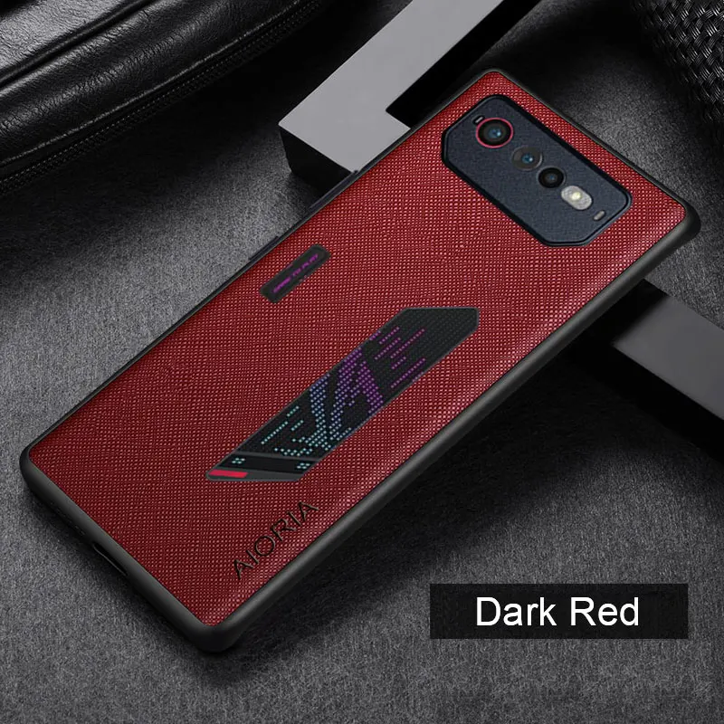 Luxury leather case for Asus ROG Phone 6d, with cross pattern, for ROG Phone 6 - view 3