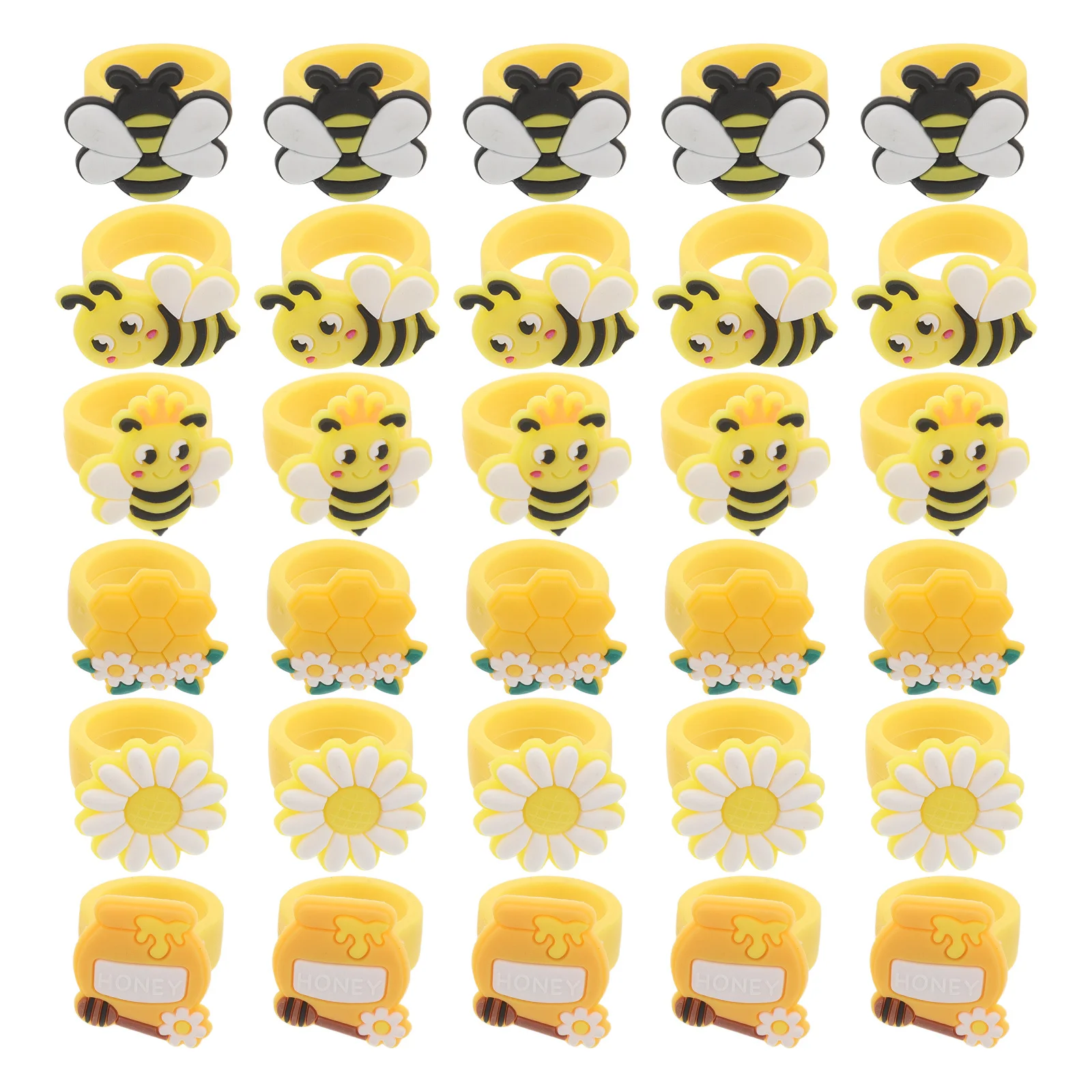 30 قطعة خواتم الفتيات الموضة الملونة البلاستيكية مجوهرات فستان الحفلات المفضلة جوائز الكرنفال جودي حقيبة الحشو #1