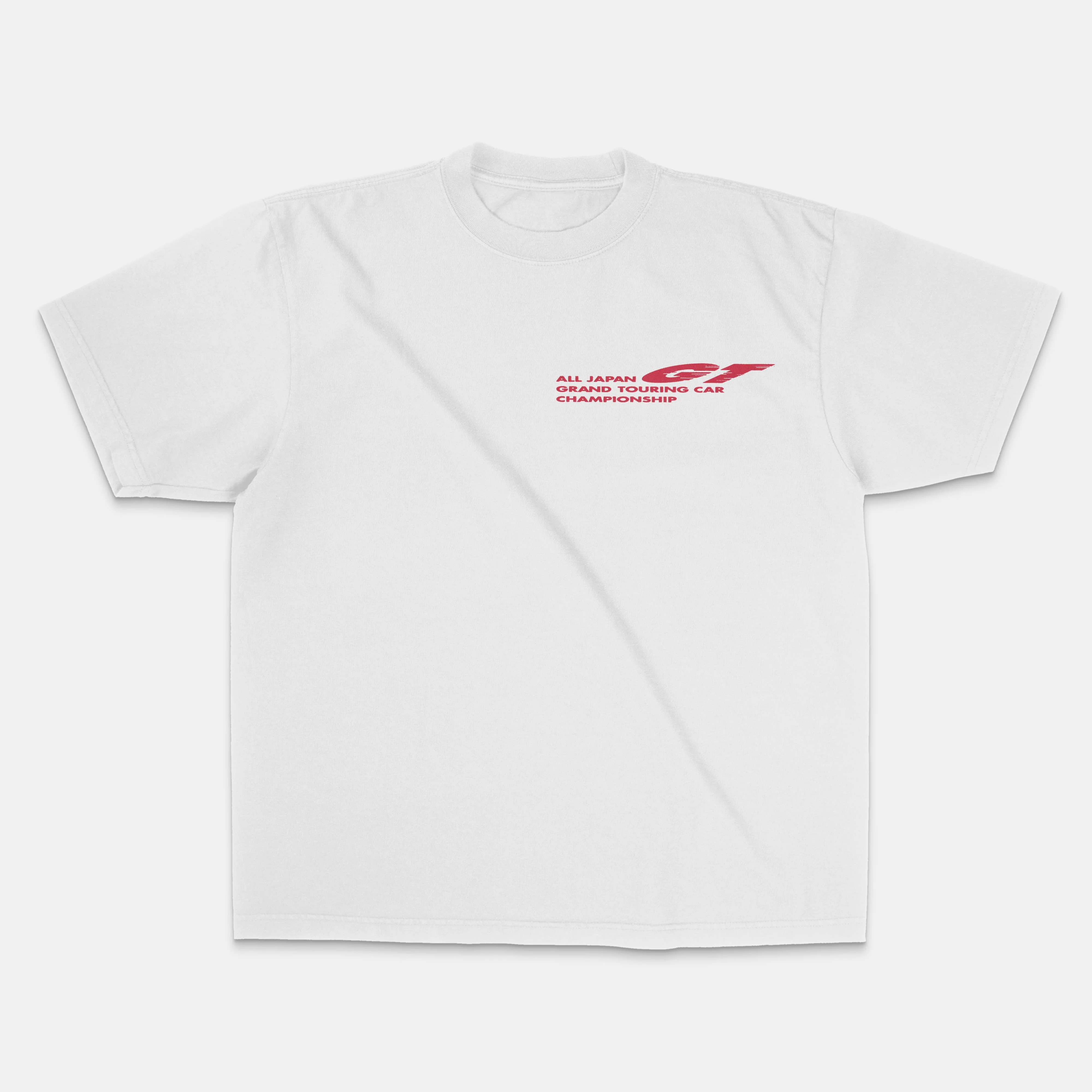 Weißes 1994 All Japan GT Fuji Race JDM Retro Racing T-Shirt aus Baumwolle mit Grafikdruck für Herren und Damen, Sommer-Streetwear – Detail 5
