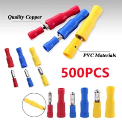 50-500PCS MPD FRD PVC Bullet Shaped Female Male Butt Insulating Crimp Terminals Electrical Audio Wire Crimp Connectors
