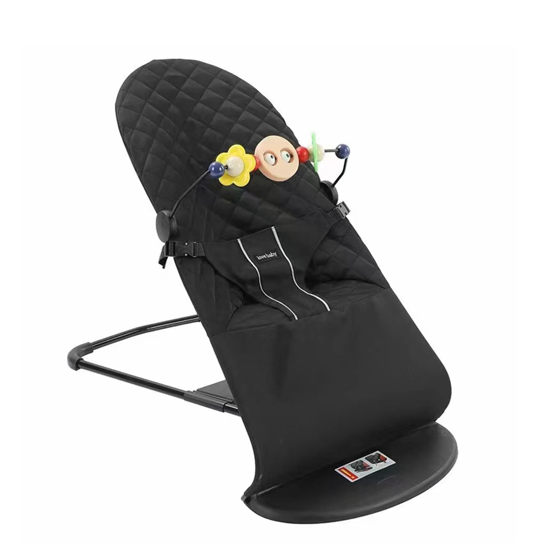 Baby Rocking Chair with Toys Foldable Swing Chair for Babies & Toddlers Three-speed Height Adjustment Baby Comfort Chair