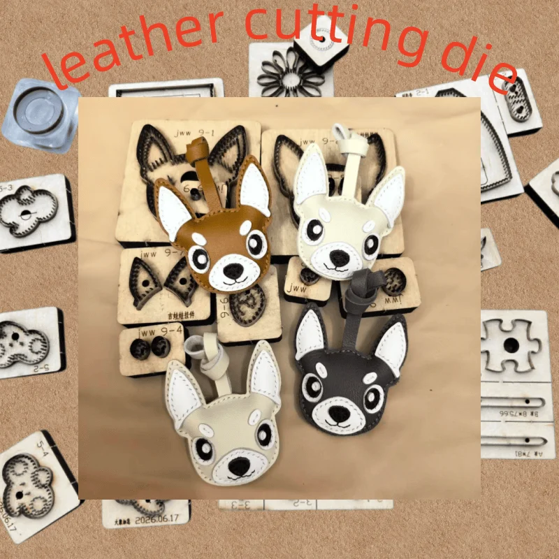 Custom Handcraft Laser Wood Die, Cartoon Chihuahua Dog Bag Pendant Cutting Mold, Sharp Japan Steel Blade Die Cut Tool