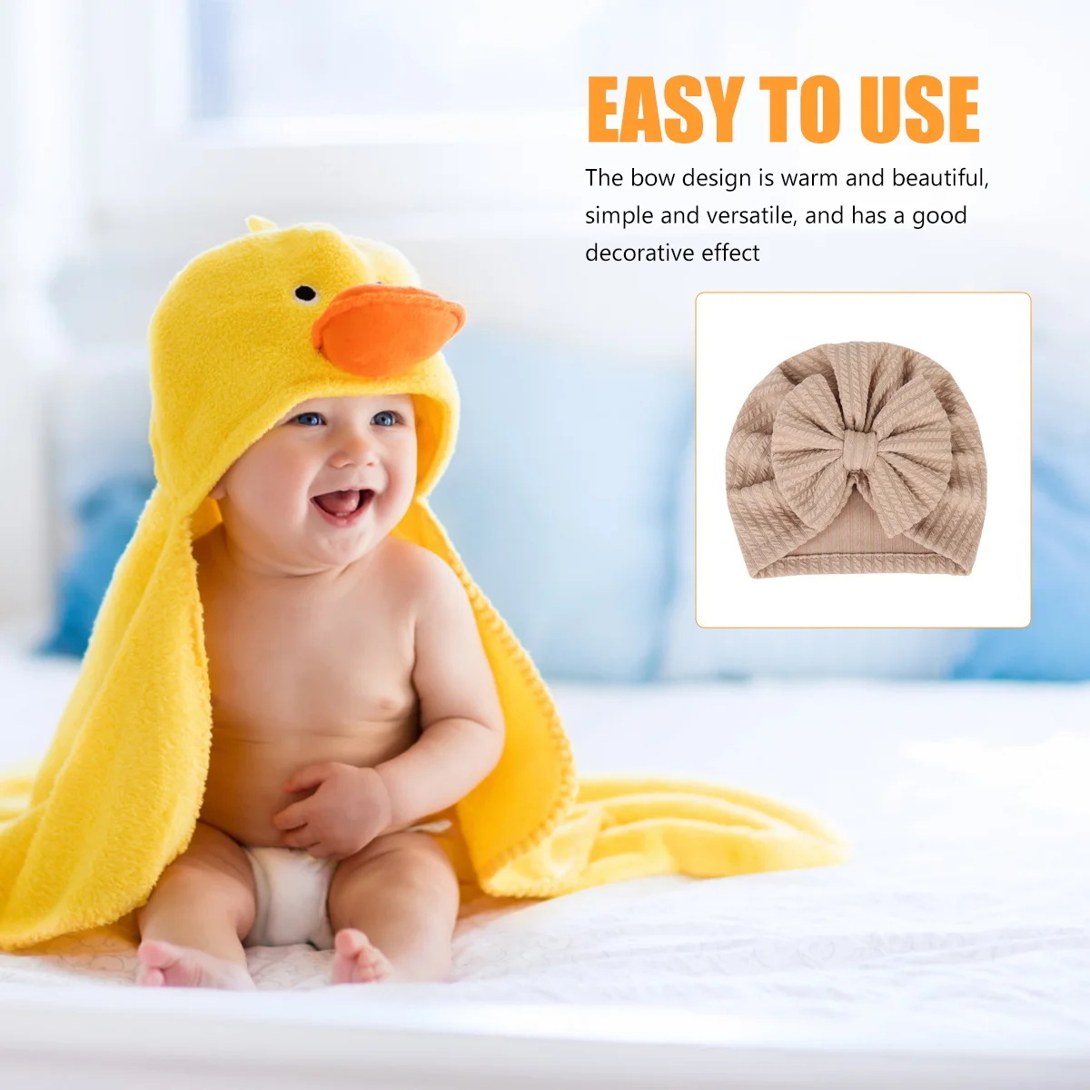 

Children Winter Headwear Kids Lovely Hat Elastic Bowknot Design Soft Texture Long Service Life Baby Warm Hat Kids Warm Caps