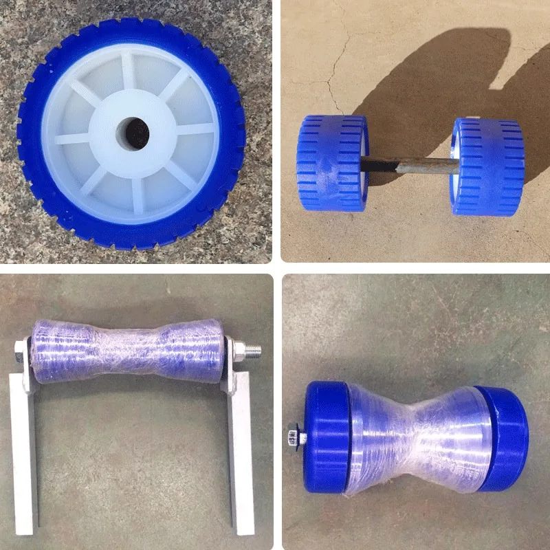 Boat Trailer Blue Rubber Ribbed Wobble Roller