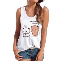 Mange Gothic Tshirt Cartoon Bubu Dudu Y2k Vest Tee Shirt Women Funny Cute Tank Tops 90s Graphic Vintage T-shirt Streetwear Femme