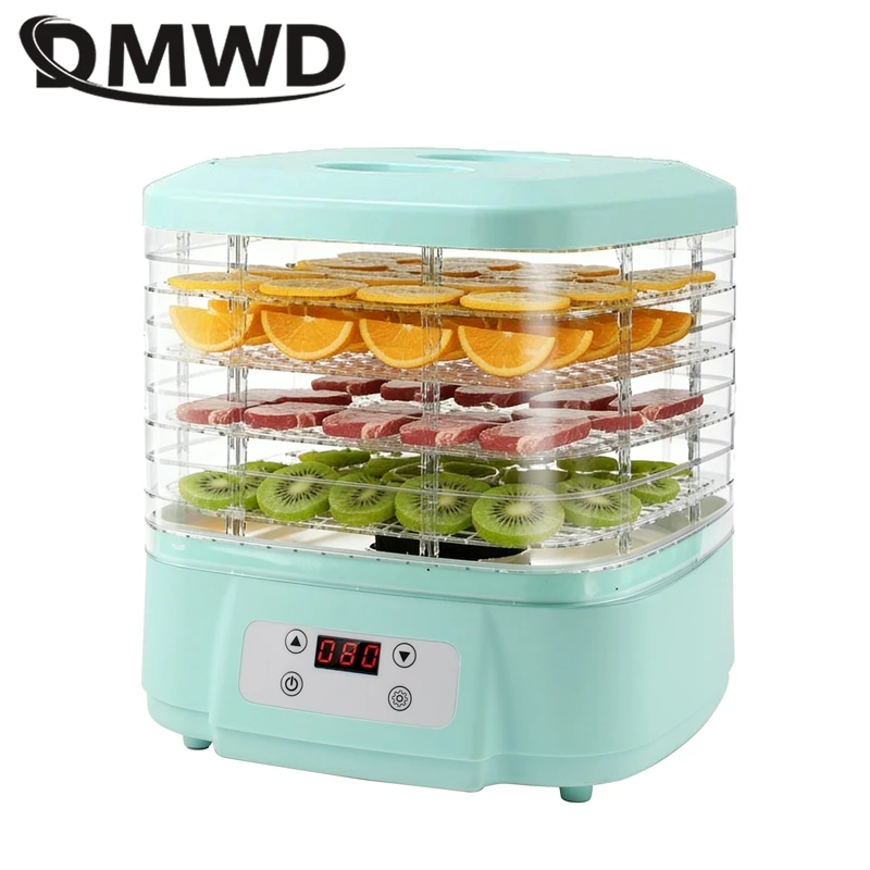 Secador de frutas multifunción de 6 capas, aperitivos para mascotas, té de flores, hierbas, máquina secadora, deshidratador, sincronización, controlable por temperatura, 110/220v