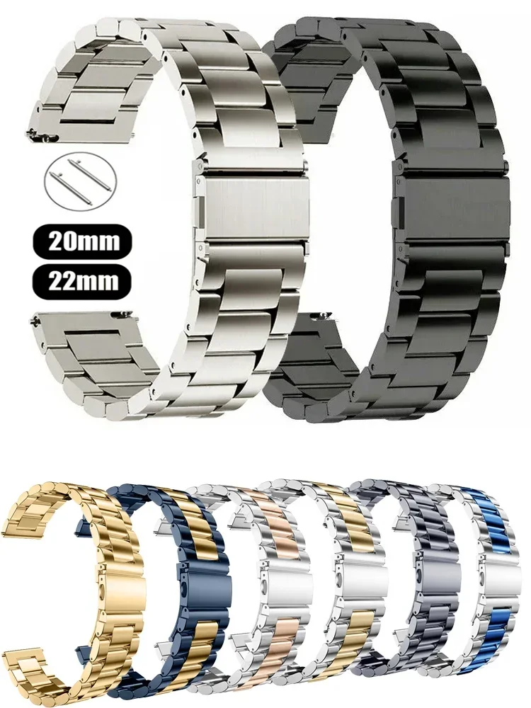 

Stainless Steel band For Samsung Galaxy watch 7/FE/6/5 pro/4/Classic 20mm 22mm metal bracelet amazfit GTS-GTR-4-3-2e-mini strap