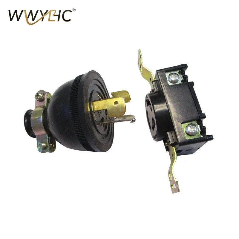 Suitable for Generator Accessories 3-8KW 220V Pure Copper Three-hole Socket, Universal Three-pin Plug