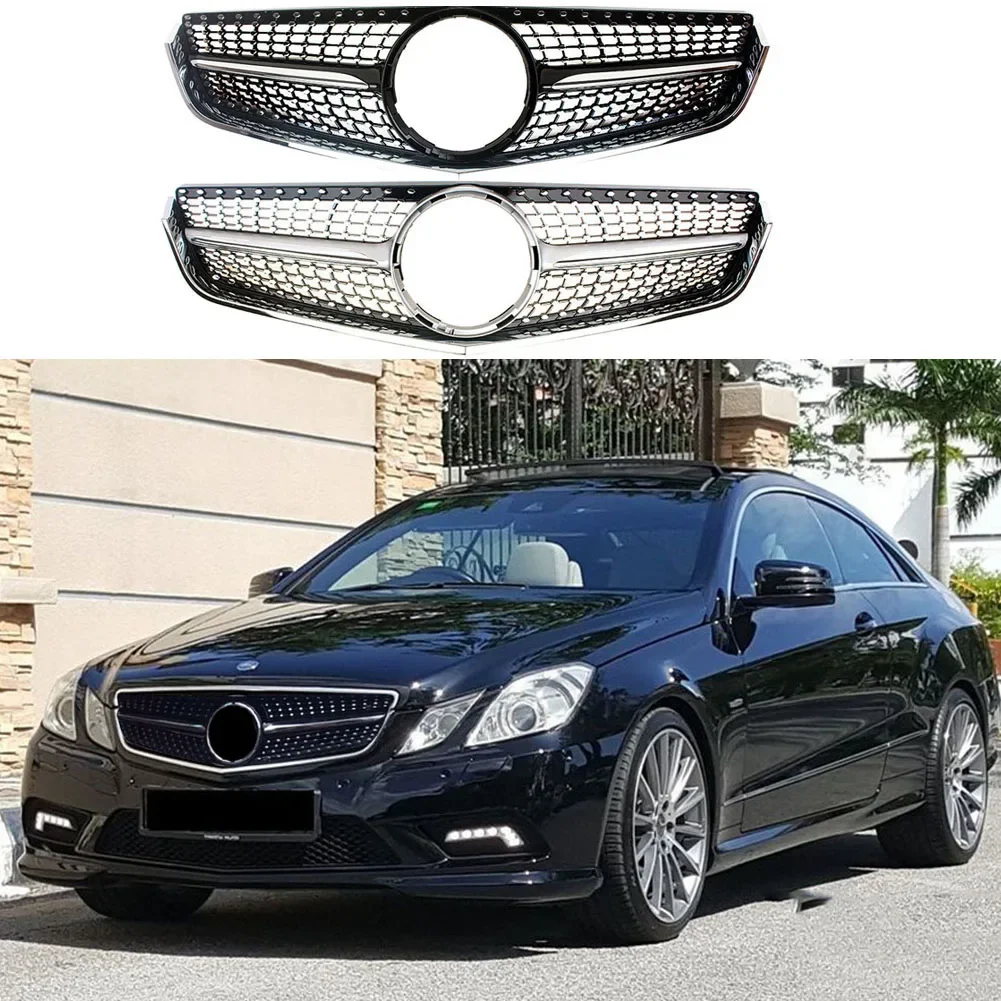 Front Racing Facelift Grilles Center Hood Upper Bumper Billet Grille Cover For Mercedes-Benz W207 E-Coupe 2009-2013 Diamond