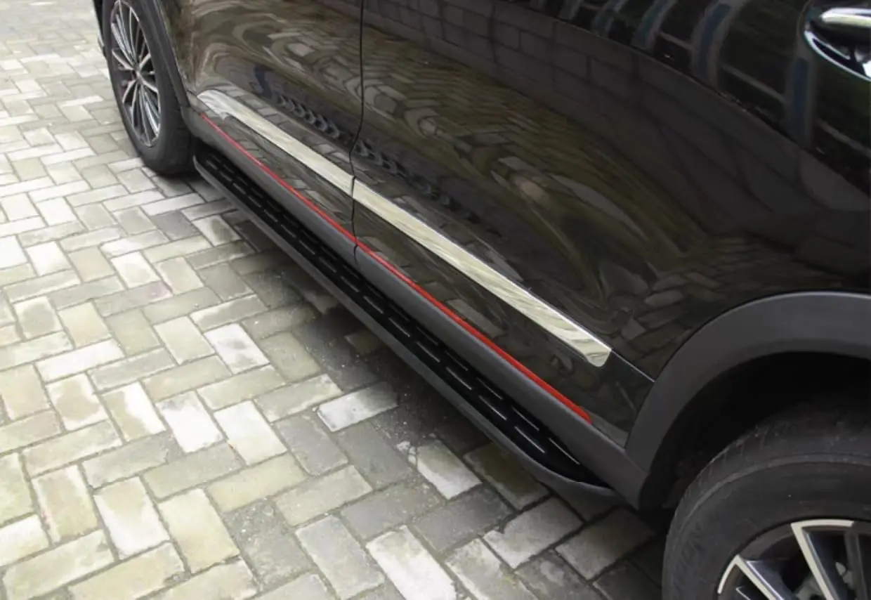 2 قطعة لوحات تشغيل من الألومنيوم الأسود خطوات جانبية قضبان Nerf متوافقة مع Hyundai Tucson 2022 2023 2024 #4