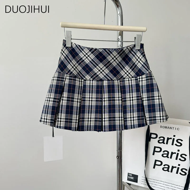 DUOJIHUI Summer Sweet Chicly High Waist Slim Female Skirts Classic Striped Fashion Contrast Color Simple Zipper Women Mini Skirt