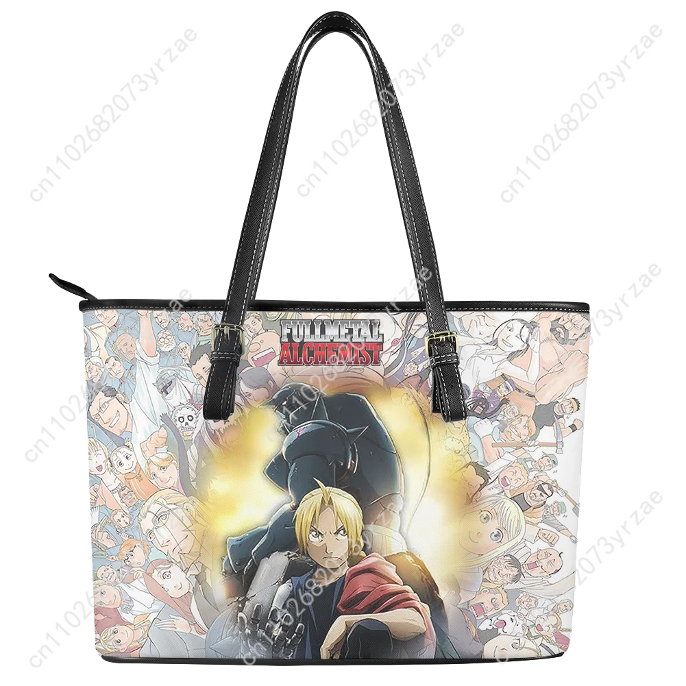 Fullmetal Alchemist Handbag Mens Womens Personalized Tote Bag Shoulder Bag Business Commuter Leather Print Purse Customize Bags