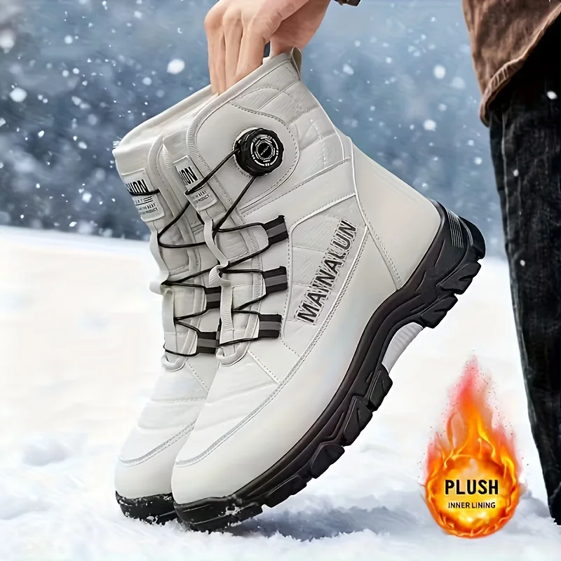 Herren-Schneestiefel, geeignet für den Winter, High-Top-Design, komfortables Futter, stilvolles Obermaterial, ausgezeichnete Wärmeisolierung und Tragekomfort. – Detail 3