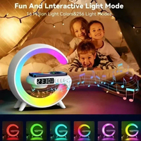 Wireless charger speaker G63 tablet holder TF card RGB night light alarm clock iPhone Samsung Xiaomi fast charging dock