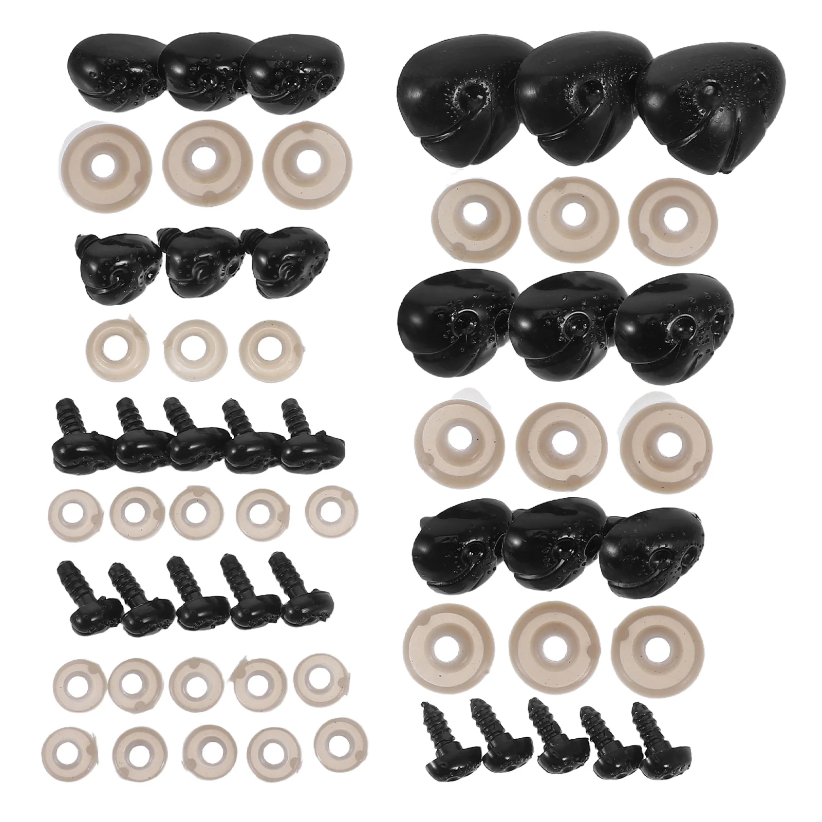 

30 Pcs Diy Plastic Animal Nose Pack Plastic With Washers Nose Supplies For Stuffed Animals Plush Dolls Nose Craft Accessories