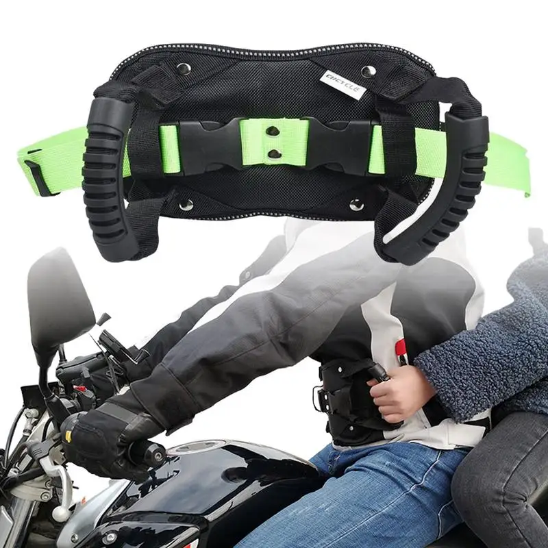 

Motorcycle Rear Seat Passenger Safety Belt Sturdy Motorcycle Grab Handles Safe Driving With Reflective Design Non-Slip Strap