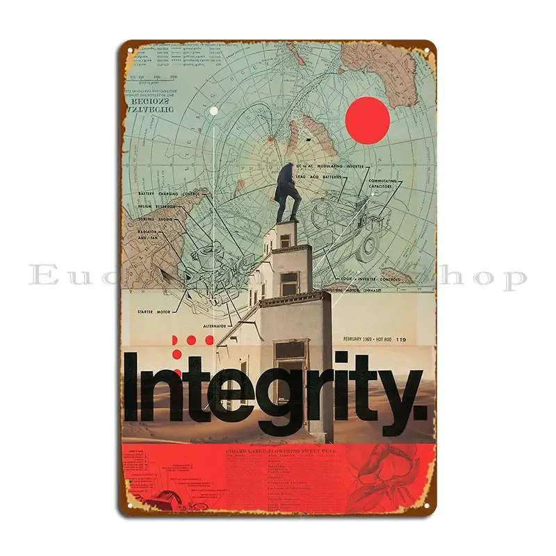 Integrity Metal Signs Pub Wall Cave Designer Mural Create Tin Sign Poster
