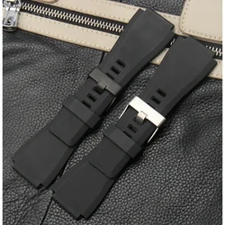 Premium Quality Soft Dust-free Silicone Watchbands for Bell Ross BR01 BR03 Series Waterproof Breathable Strap 24mm
