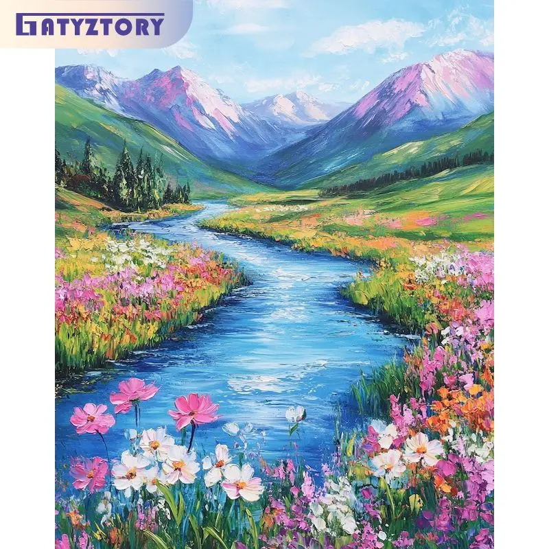 40x50cm Malen nach Zahlen, Baumzeichnung auf Leinwand, handgemaltes Kunstgeschenk, DIY-Bilder nach Zahlen, Landschaftssets, Heimdekoration
