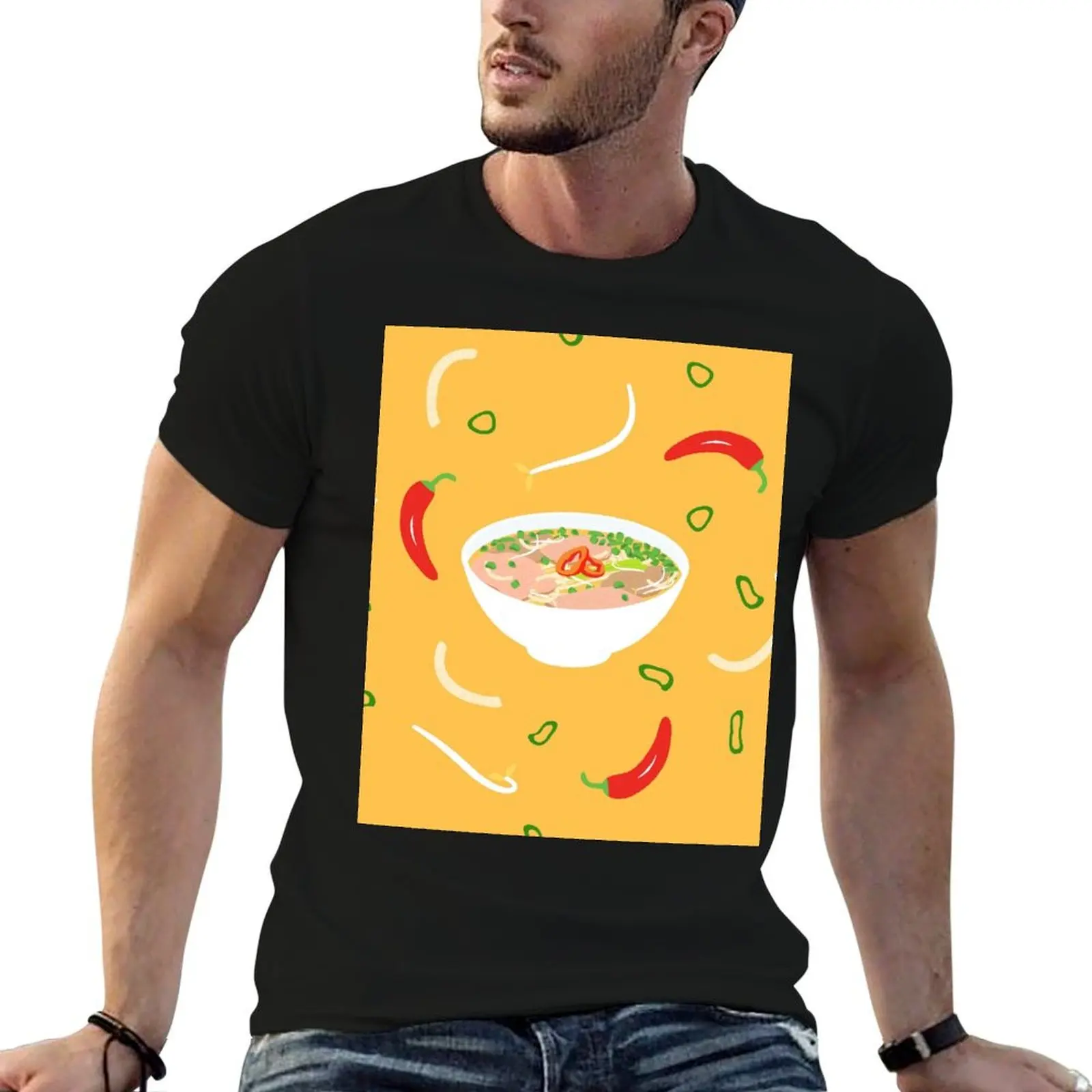 

shirt Pho printed T-Shirt man man Vietnamese t for cotton shirts t