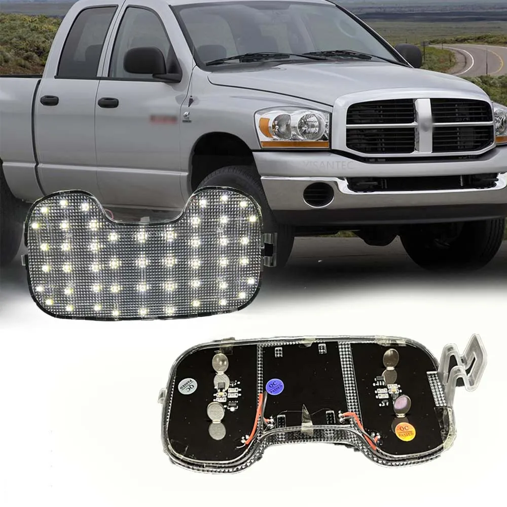 LED Overhead Dome Reading Light Panel+Lamp Cover For 2004 2005 2006 2007 2008 2009 Durango Dakota LED Map Roof Reading Light
