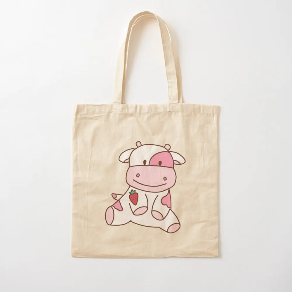 

strawberry cow Tote Bag sacs de shopping sac pour femme tote woman Customizable Canvas