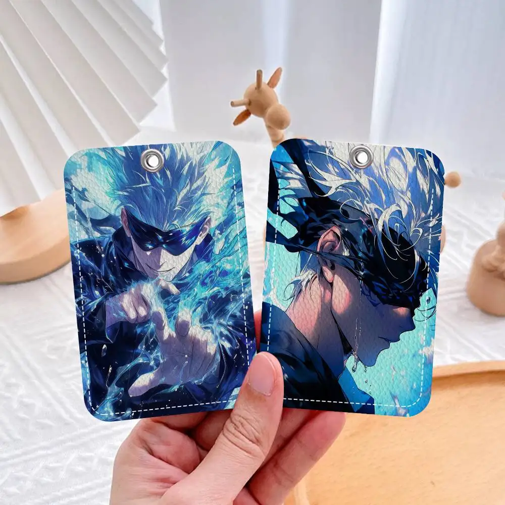 Jujutsu Kaisen Satoru Gojo Keychain Card Holders Keyring Bank Bus ID Credit Cards Key Ring Chains