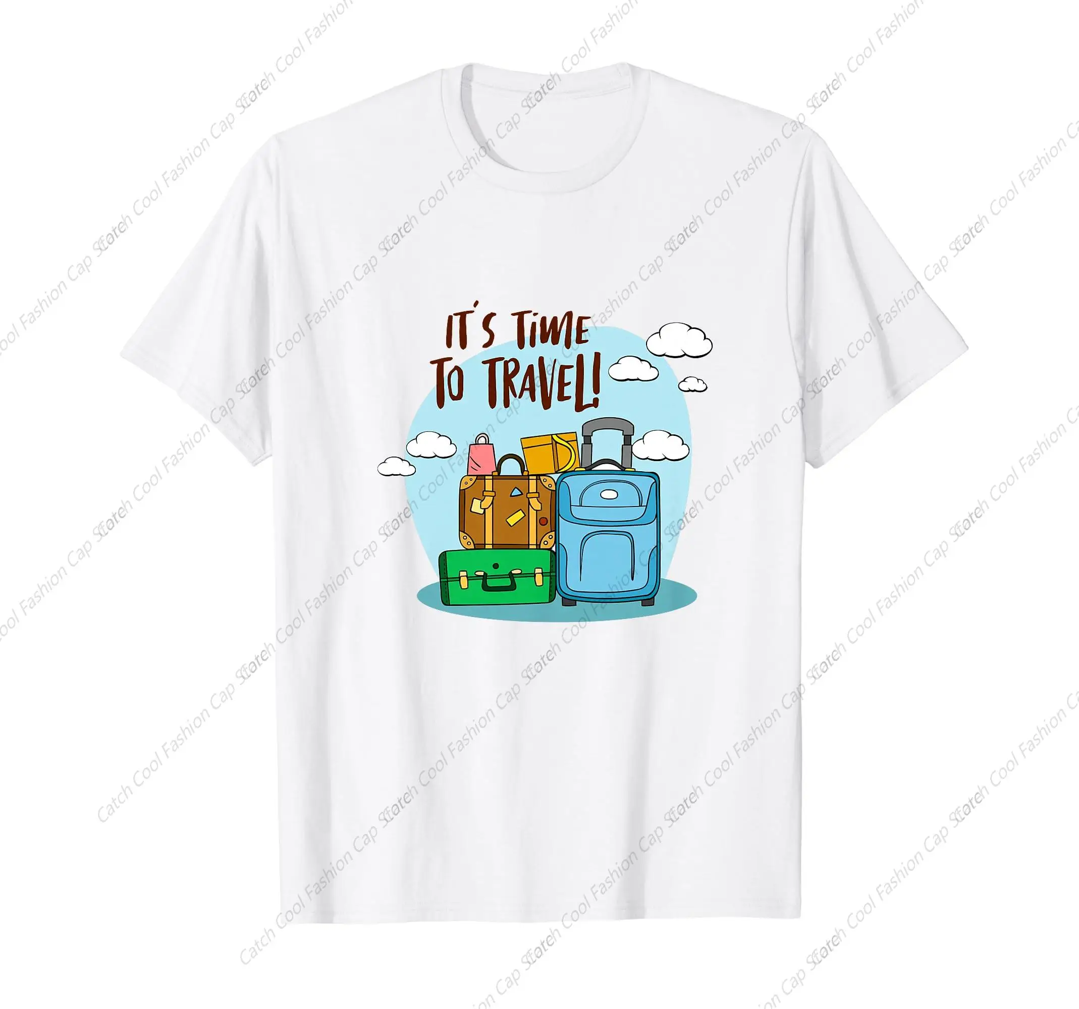 Adventure It's Time To Travel T-Shirt Short Sleeve Cotton Daily Travel Summer Breathable Casual Round Neck Sports Fashion Tops