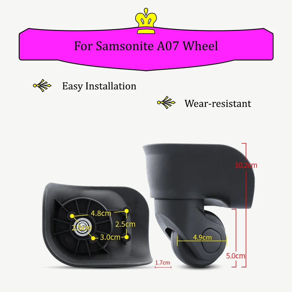 Kompatibel mit Samsonite A07 Trolley-Koffer, Ersatz, abnehmbares Universalrad, neue Upgrade-Materialien, Ledertasche, Riemenscheibe