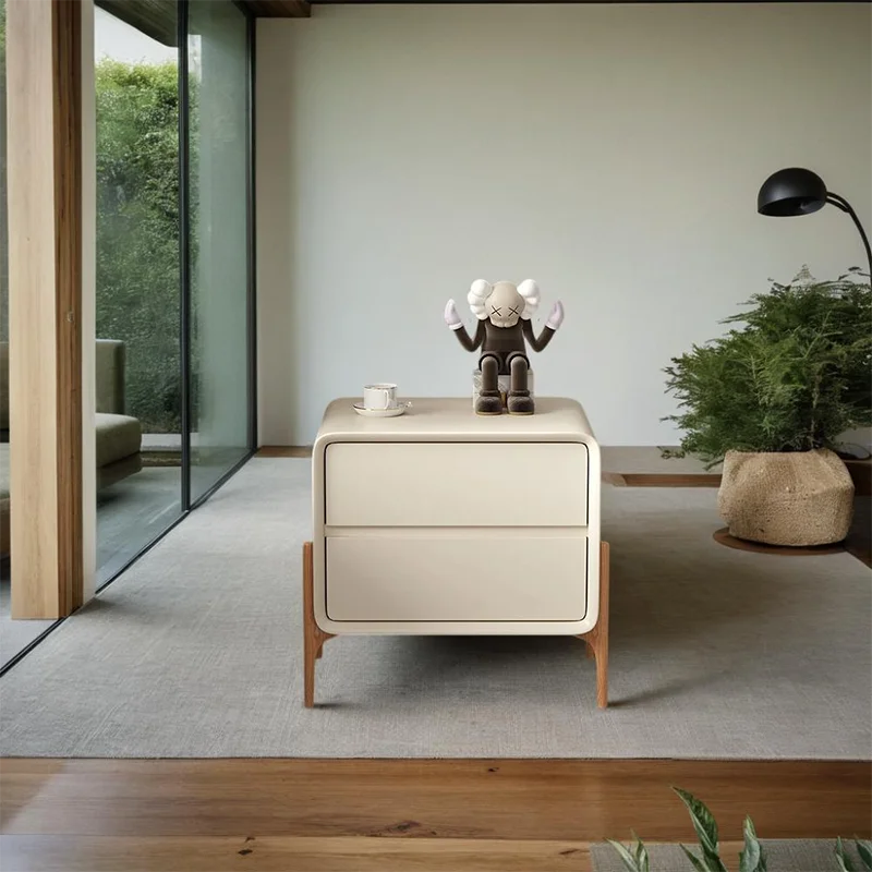 Krem tarzı Modern başucu masa yatak odası küçük ev ahşap lüks gece Minimalist Retro stands dinler Mesitas De Noche mobilya