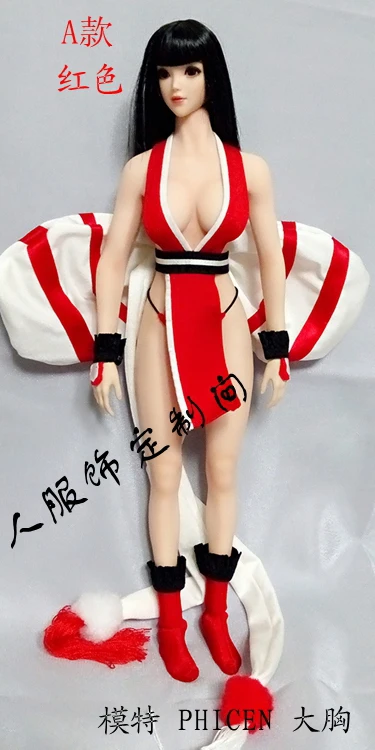 

1:6th Figure Red Clothes suit of Kimono For 12" Ph Female Big Bust Body Doll