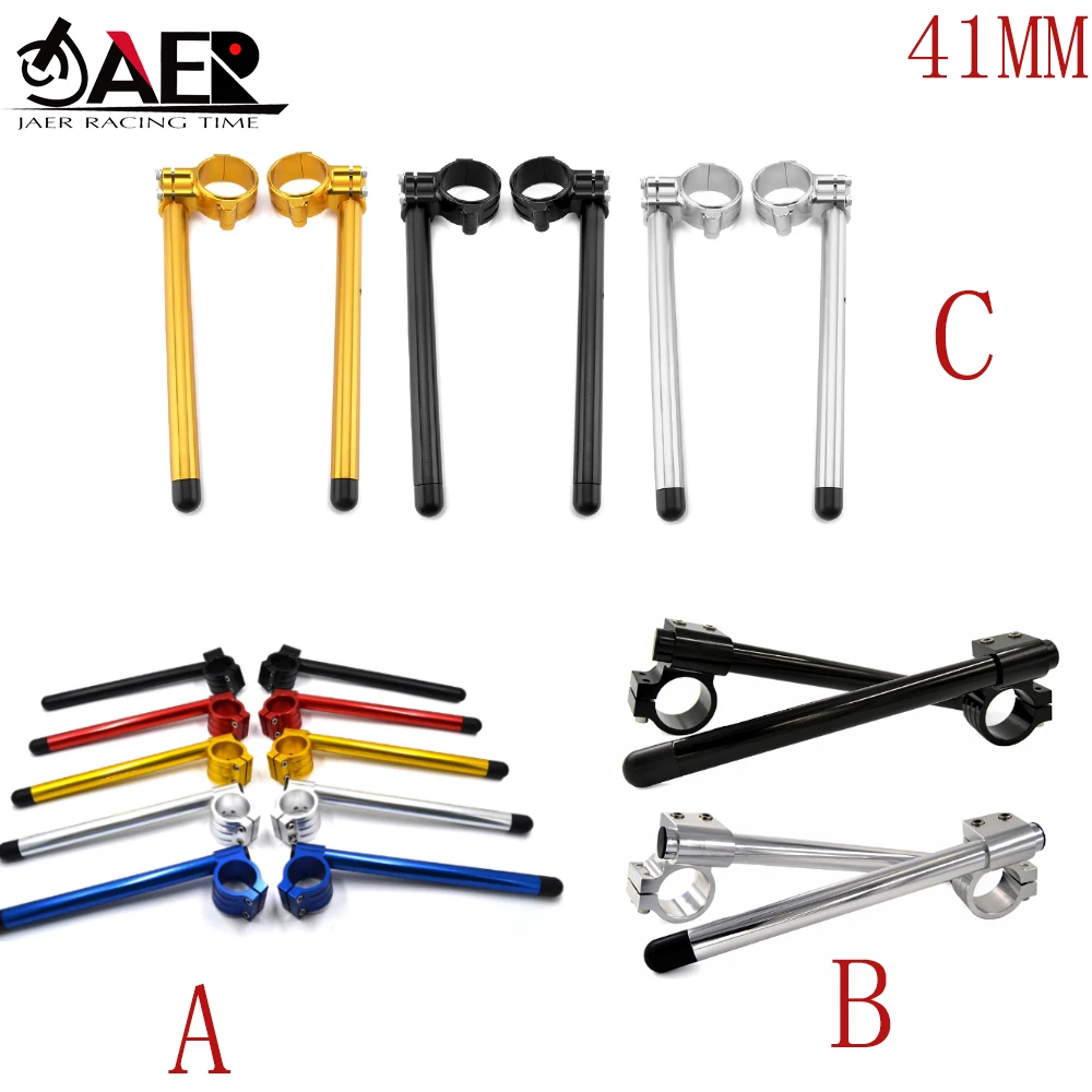 41mm Motorcycle CNC Billet Aluminum Adjustable Clip-On Handlebar Fit most of sport bike with 41mm fork clip motor