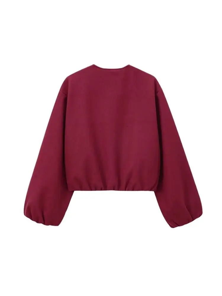 Dámská nadměrná měkká bomber bunda, kabát s dlouhým rukávem, přední zip, svrchní oblečení pro ženy, elegantní topy, móda - náhled 3