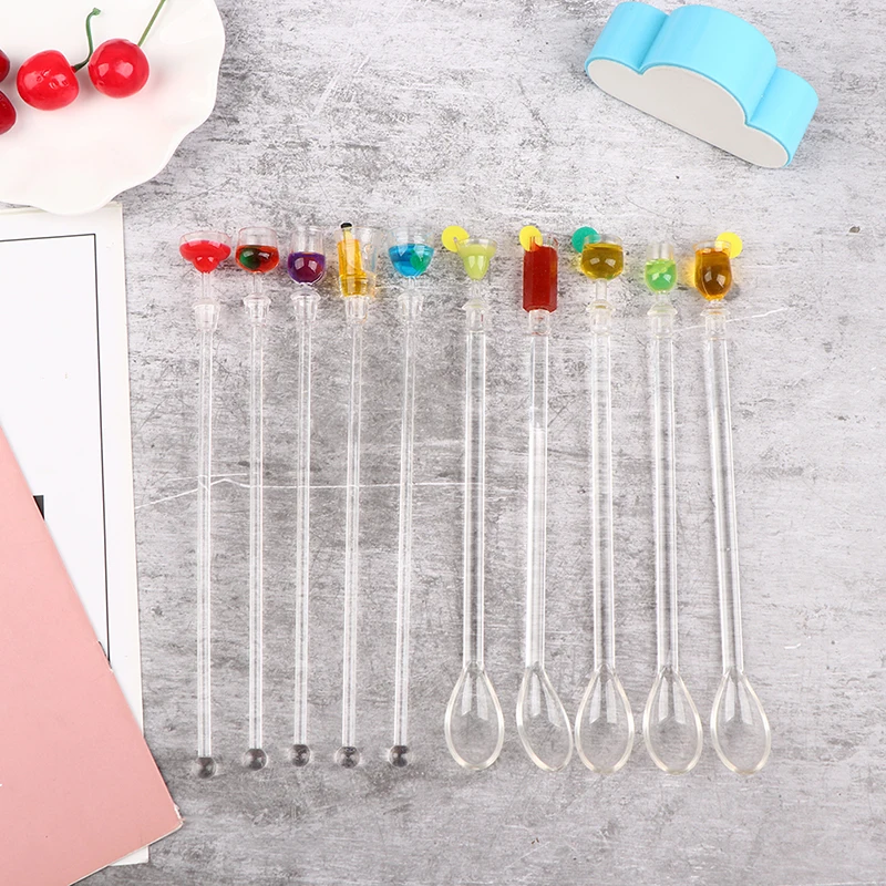 *PP 1pc new transparent Bar Supplies Swizzle Stirrer Cocktail Stirrer Drink Mixing Stick Set Acrylic Cocktail Mixer